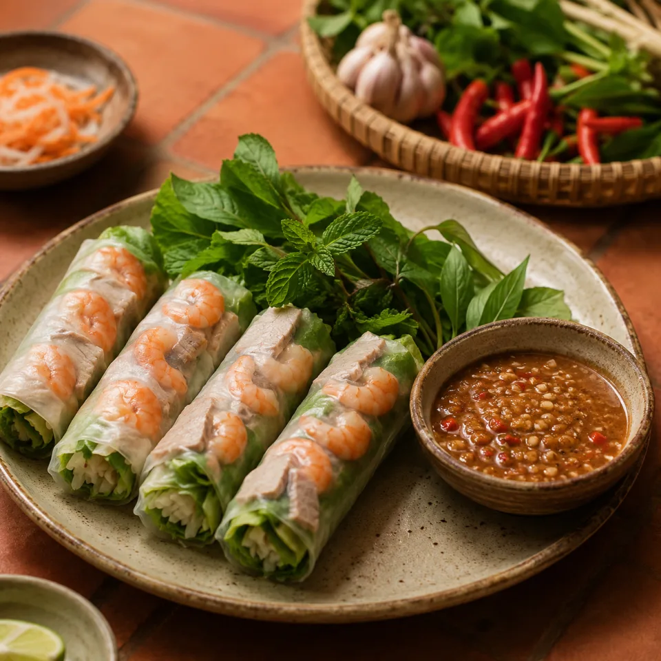 Bàn ăn tại Tiệm Ăn Vị Quê